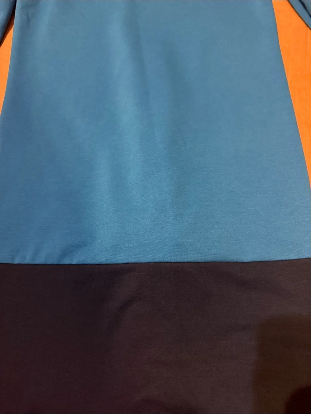 New York & Company Bright Blue Shift Dress with Navy Hem